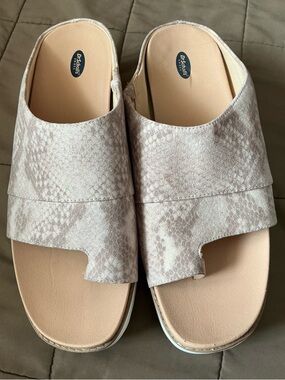Dr. Scholl's Neutral Snake-Print Slide Mules